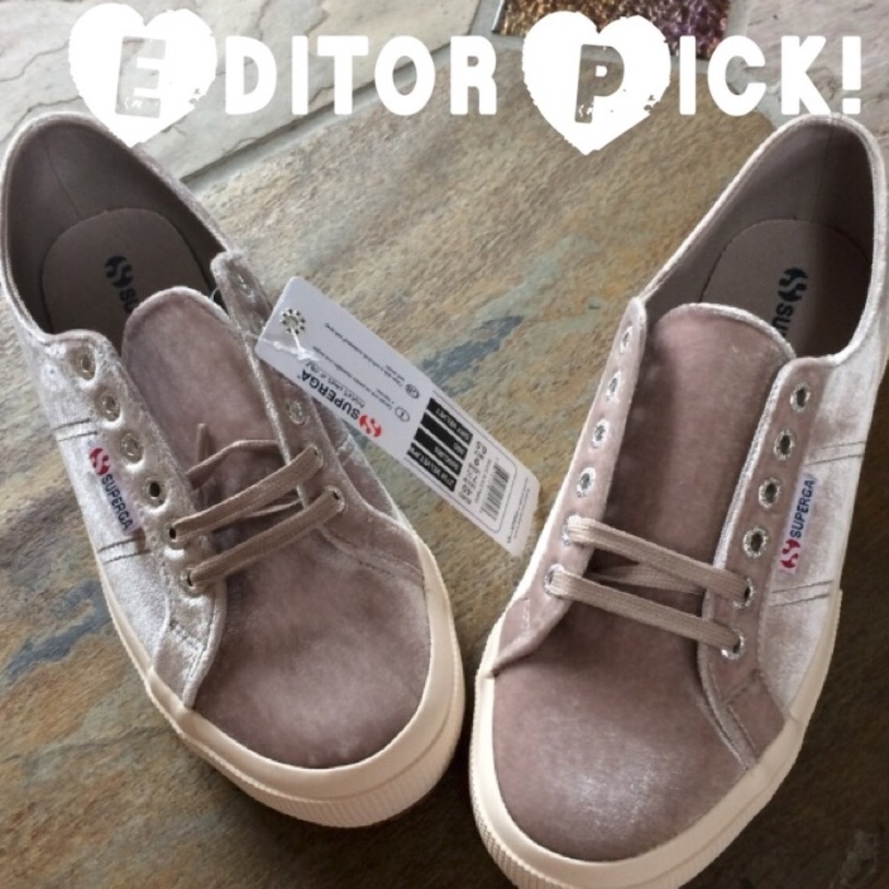 🍃💕EDITOR PICK NIB Superga Gray Velvet Sneaker - Picture 2 of 8